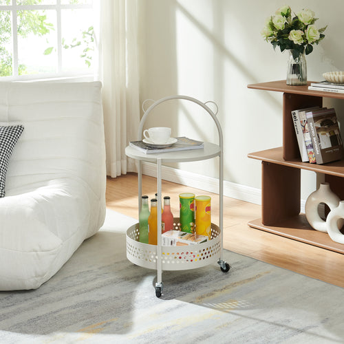 Servierwagen Jässaatka Stahl 76x40 cm Grau [en.casa]