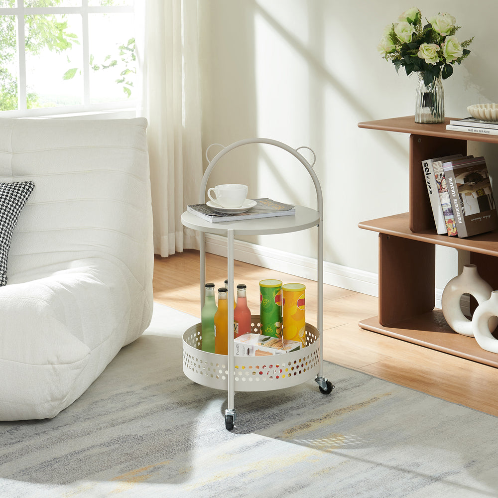 Servierwagen Jässaatka Stahl 76x40 cm Grau [en.casa]