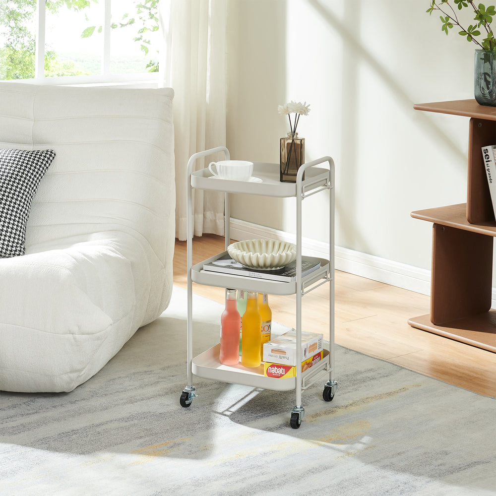 Servierwagen Kelevn 67x33x31 cm Stahl Grau [en.casa]