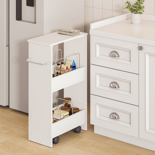 Rollwagen Katra 67x40x20 cm Weiß [en.casa] - premiumXL