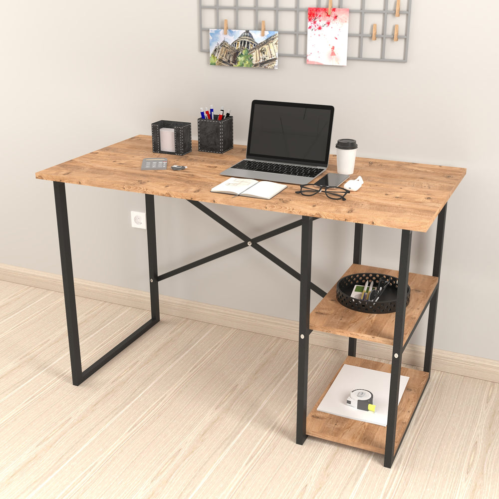 Schreibtisch Nittedal mit Regal 120x60x75cm in versch. Farben [en.casa] - premiumXL