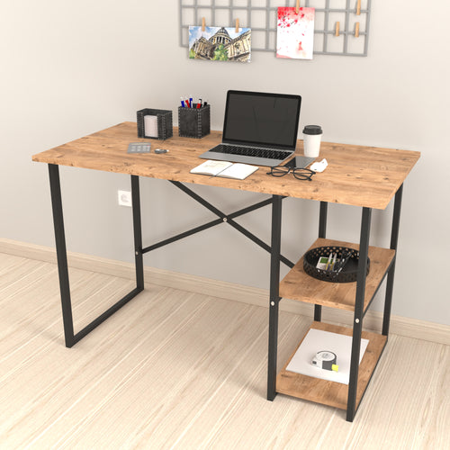 Schreibtisch Nittedal mit Regal 120x60x75cm in versch. Farben [en.casa] - premiumXL