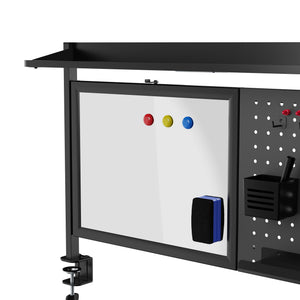 Schreibtisch-Organizer Virvik zum Anklemmen 117x73 cm Stahl [en.casa]
