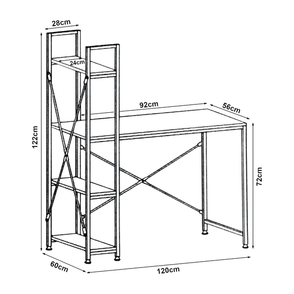 Schreibtisch Stavanger 120x60x122 cm [en.casa]