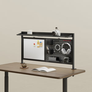 Schreibtisch-Organizer Virvik zum Anklemmen 117x73 cm Stahl [en.casa]