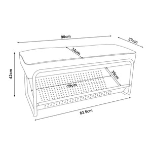Schuhbank Lillehammer 90x37x42 cm [en.casa]