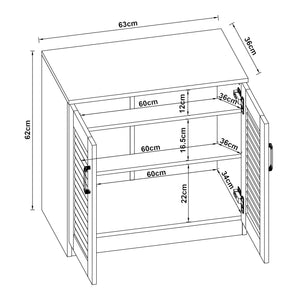 Schuhschrank Løten 63x36x62 cm Weiß [en.casa]