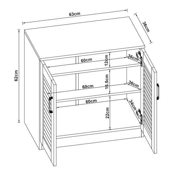 Schuhschrank Løten 63x36x62 cm Weiß [en.casa]