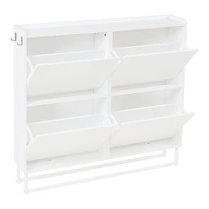 Schuhschrank Ylitornio 91,5x100x19 cm Weiß [en.casa]