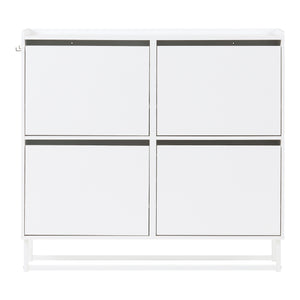 Schuhschrank Ylitornio 91,5x100x19 cm Weiß [en.casa]