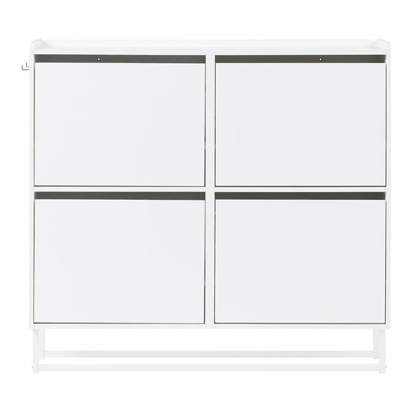 Schuhschrank Ylitornio 91,5x100x19 cm Weiß [en.casa]