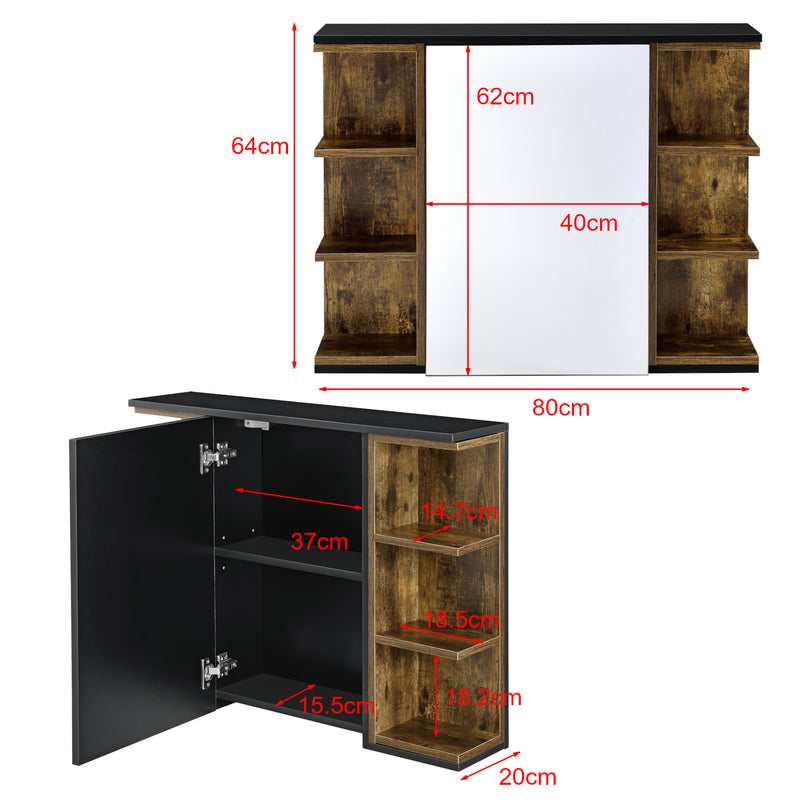 Maßskizze Badezimmerschrank Harstad 64x80x20 cm versch Farben en.casa