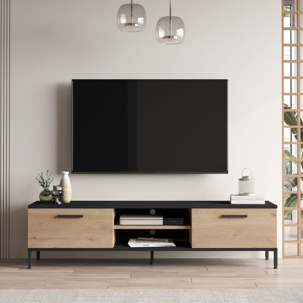 Fernsehtisch Lempäälä mit 2 Ablagefächern 160 x 35 x 39 cm in versch. Farben [en.casa]