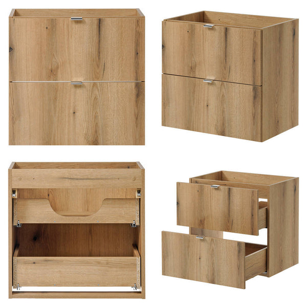 Waschtischunterschrank Skelbolu mit 2 Schubladen und 1 Tür [en.casa]