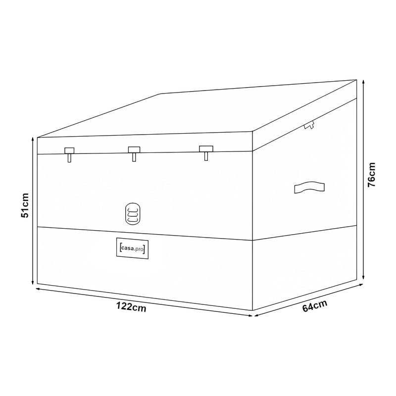 Maßskizze Aufbewahrungsbox Alanno Stahl [casa.pro]