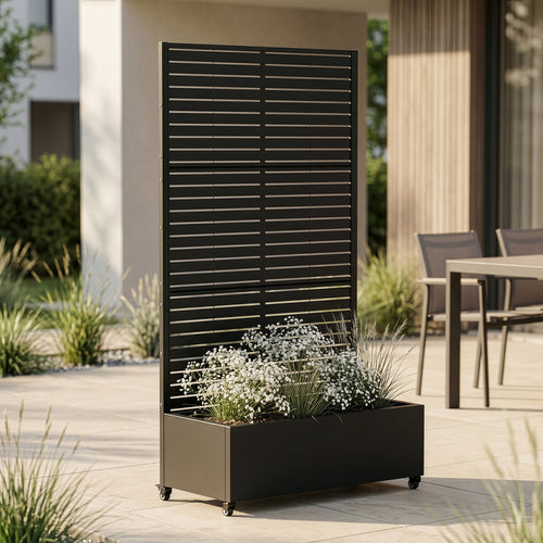 Trennwand Nodepp mit Blumenkasten Stahl [casa.pro]