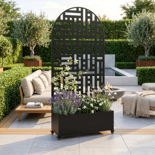 Trennwand Bernalda mit Blumenkasten Bogenform [casa.pro]