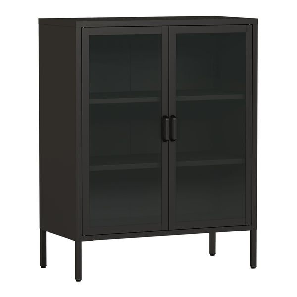 Sideboard Fauske mit Glastüren in versch. Farben [en.casa]