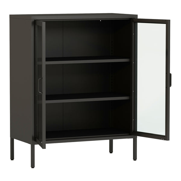 Sideboard Fauske mit Glastüren in versch. Farben [en.casa]
