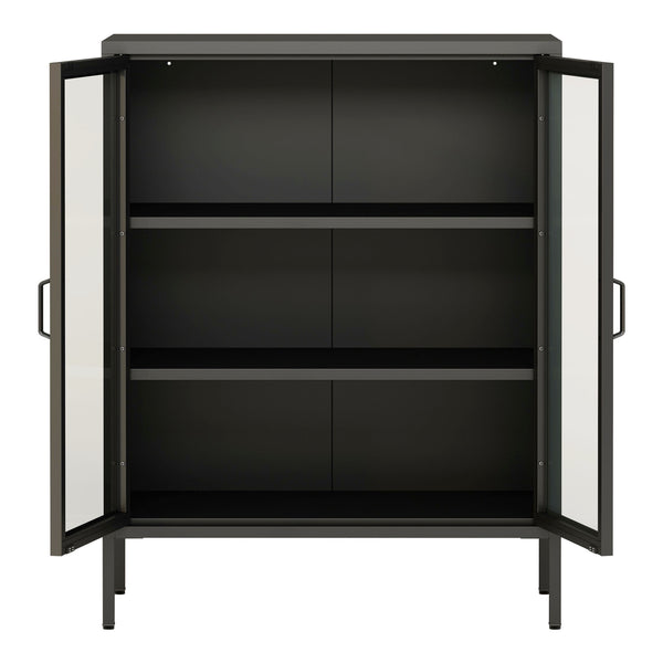 Sideboard Fauske mit Glastüren in versch. Farben [en.casa]