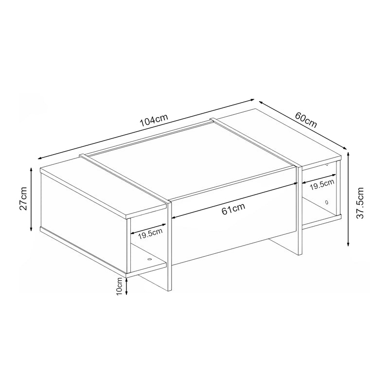 Maßskizze Couchtisch Tavak 104x60x38 cm [en.casa]