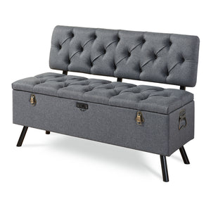 Sitztruhe Malmöhus 110x48x75cm Dunkelgrau [en.casa]