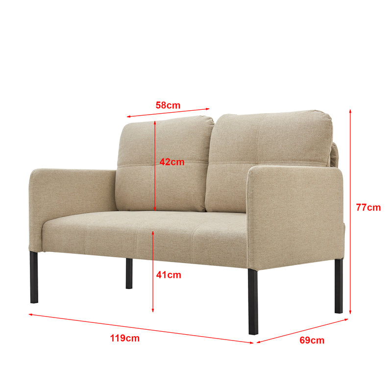 Maßskizze Sofa Reichling 2-Sitzer in verschiedenen Farben [en.casa]
