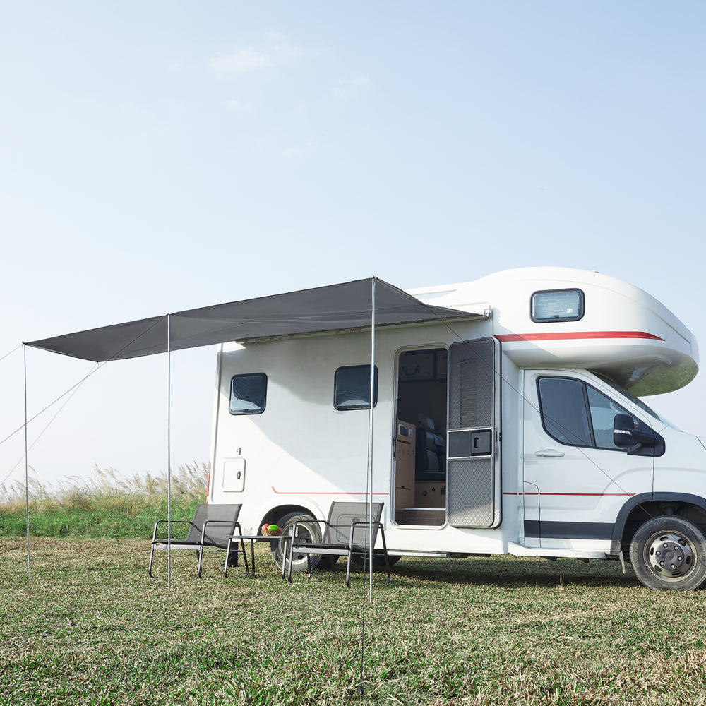 Wohnwagen-Vordach Beuningen 400x240x235 cm Grau [pro.tec]