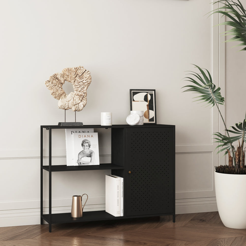 Schrankregal Viitasaari Metall Schwarz [en.casa] - premiumXL