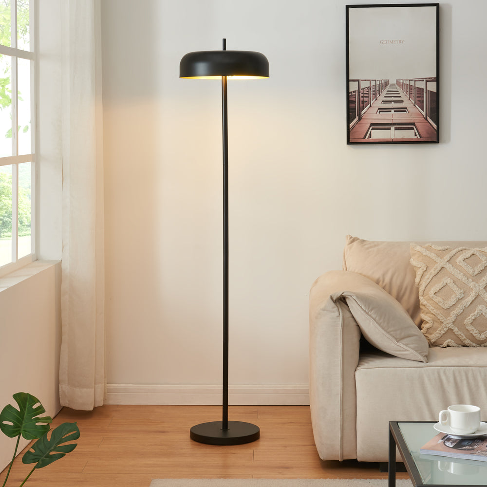 Stehleuchte Barton 2 - flammig Metall 159 cm Schwarz [lux.pro] - premiumXL