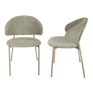 Esszimmerstuhlset Lipis Textil Grün im Set [en.casa]