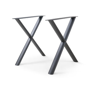 Tischgestell Klixjö 2er-Set Stahl 72x70x10 cm Schwarz [en.casa]
