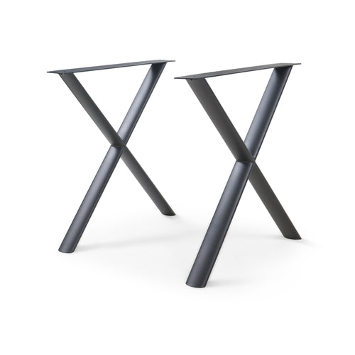 Tischgestell Klixjö 2er-Set Stahl 72x70x10 cm Schwarz [en.casa]