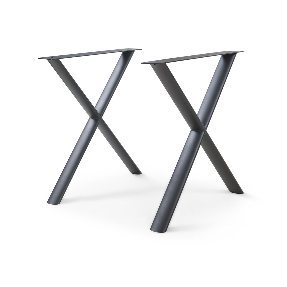 Tischgestell Klixjö 2er-Set Stahl 72x70x10 cm Schwarz [en.casa]