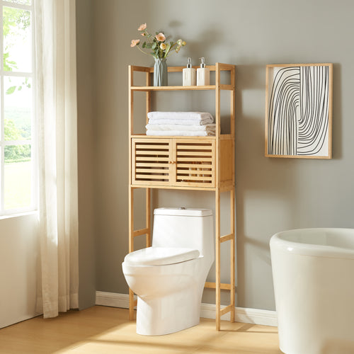 Badezimmerregal Haugesund 158x60x26 cm Bambus [en.casa] - premiumXL