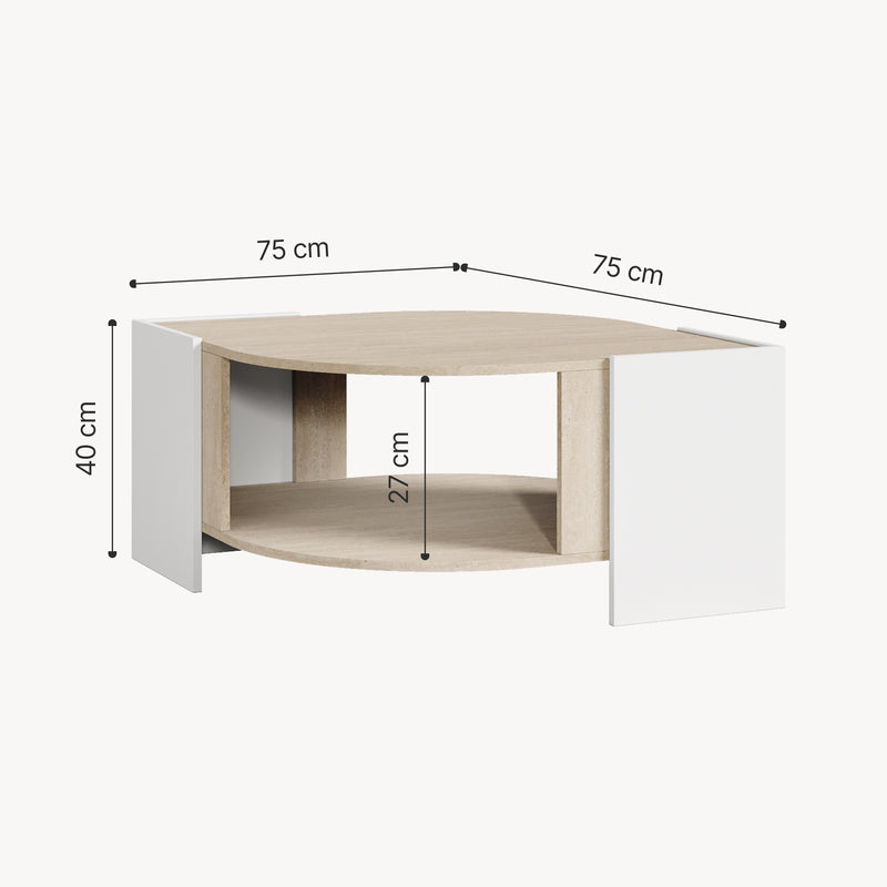 Maßskizze Couchtisch Klipsari 75x75x40 cm [en.casa]