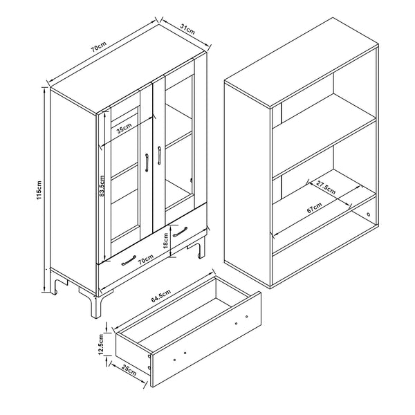 Vitrinenschrank Søndersø [en.casa]