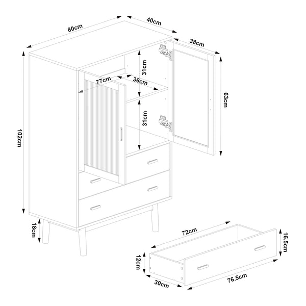 Vitrinenschrank Susa [en.casa]