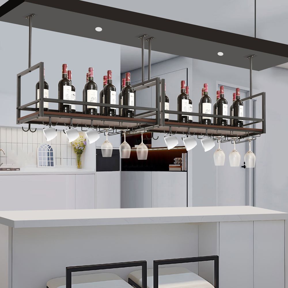 Weinregal mit Glashalterung Borejle [en.casa]