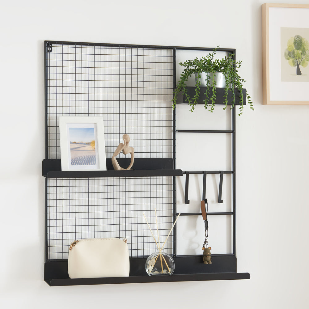Wandgitter Westre 70x60x11cm Metall Schwarz [en.casa] - premiumXL