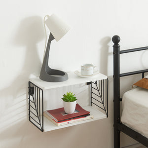 Wandregal Moss 39x18x23 cm Schwarz/Weiß [en.casa] - premiumXL