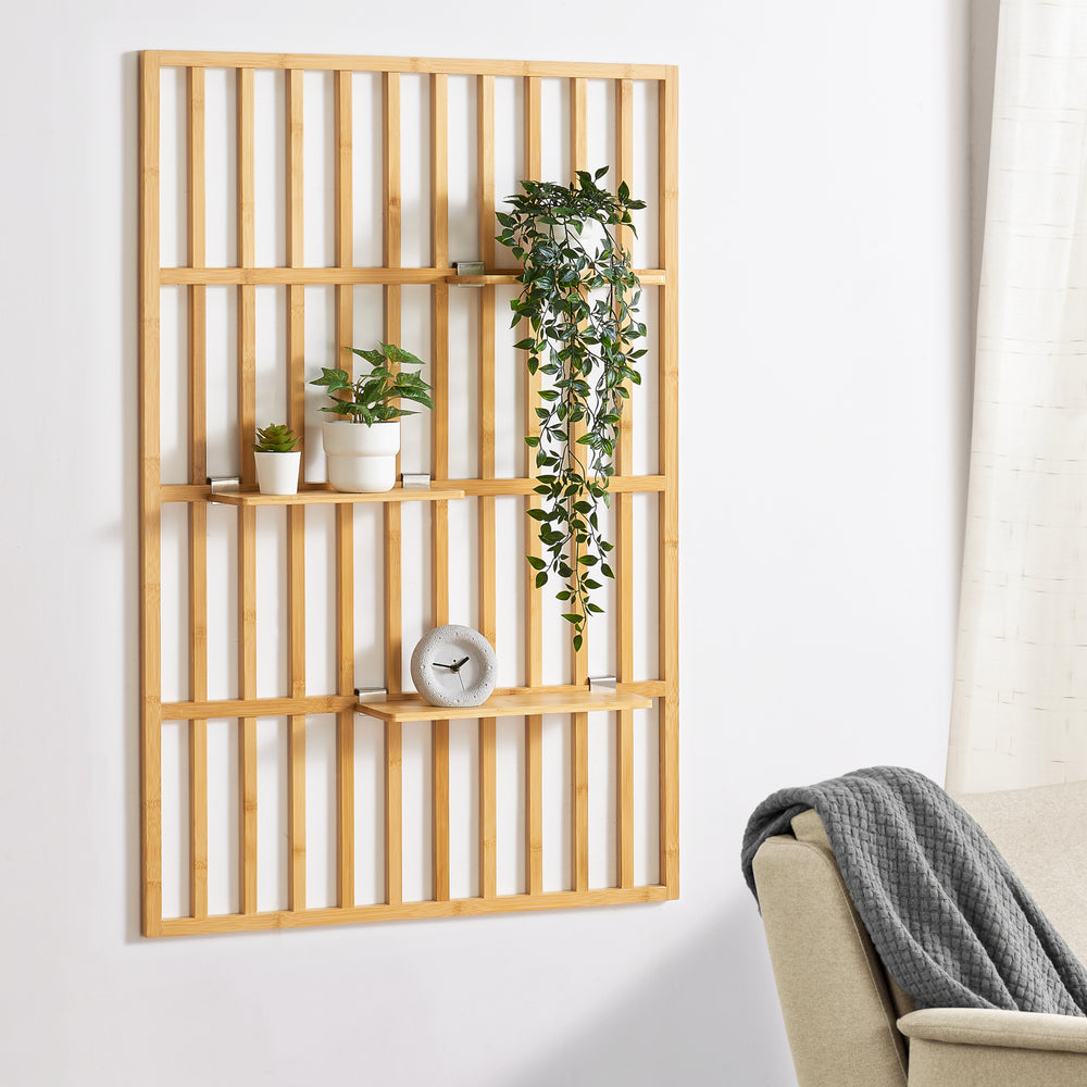 Wandregal Røst 120x80x13cm Bambus [en.casa] - premiumXL