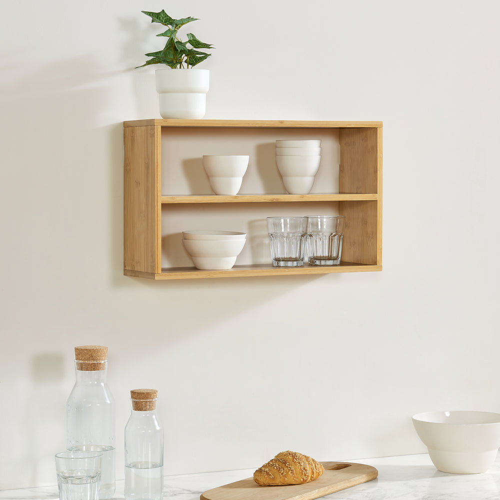 Wandregal Gol 50x15x30 cm Bambus [en.casa]