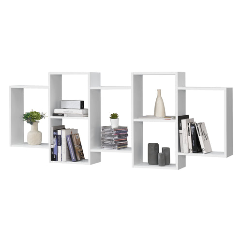 Wandregal Jessheim 161x18x65 cm Weiß en.casa - premiumXL