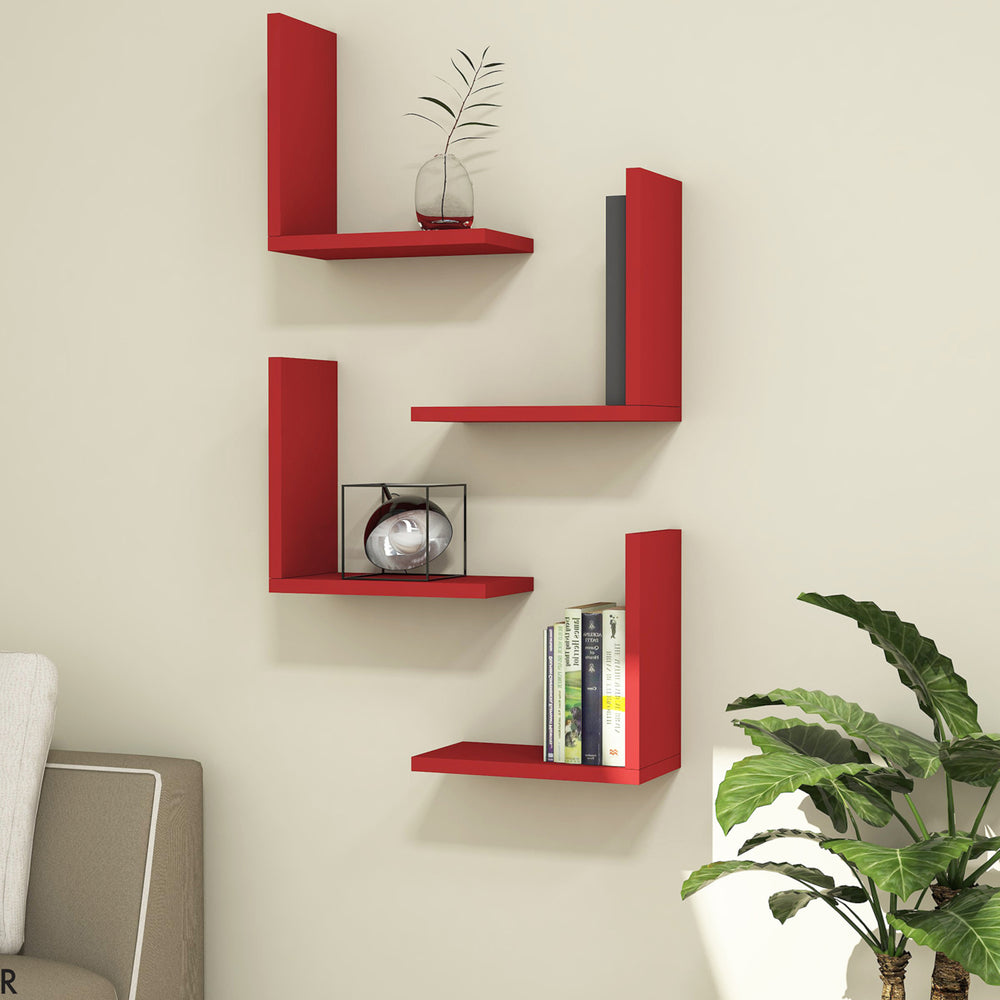Wandregal Broby im 4er Set 30 x 30 x 16 cm in versch. Farben [en.casa] - premiumXL
