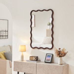 Wandspiegel Porloskid 90x60 cm Dunkelbraun [en.casa] - premiumXL