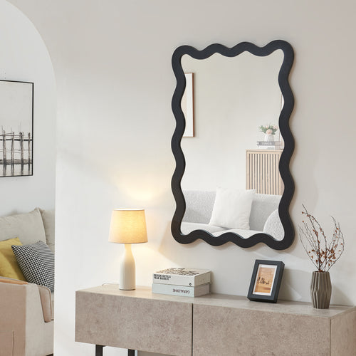 Wandspiegel Koster 90x60 cm Schwarz [en.casa] - premiumXL