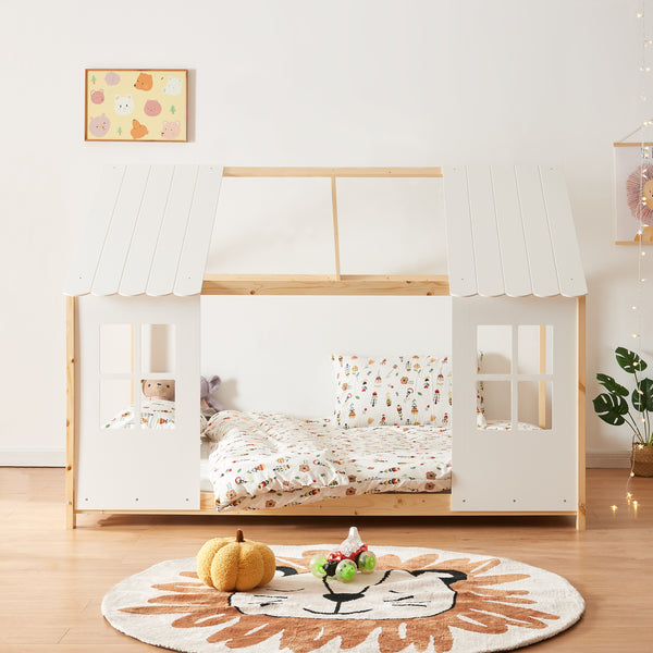 Halboffenes Kinderbett Tostedt mit Matratze  [en.casa]