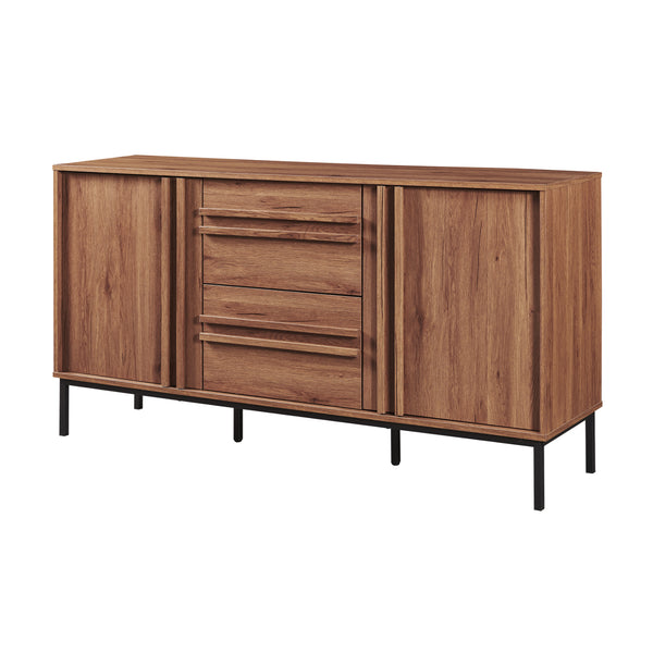 Sideboard Kilmandar 150x40x79 cm Walnussoptik [en.casa]