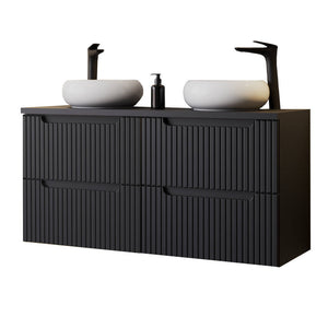 Doppelwaschtisch Skelbolu 120x72x40 cm Schwarz [en.casa]